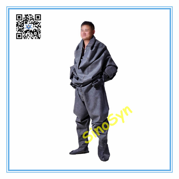 FQ1721 Rubber Closed Coverall Underwater Working for the Lotus Root Mens Safty Protective Overall Suits --Black Soft Boots